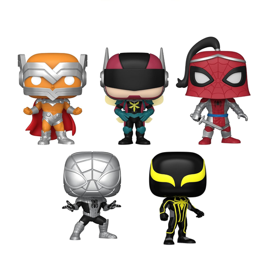Funko Pop! 5-Pack Marvel: Spider-Man – Prodigy / The Hornet / Prince of Arachne / Spider-Armor MK I