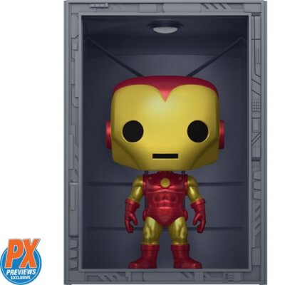 Funko Pop Deluxe Marvel Hall Of Armor Iron Man Model 4 Metallic Px Previews Exclusive No:1036