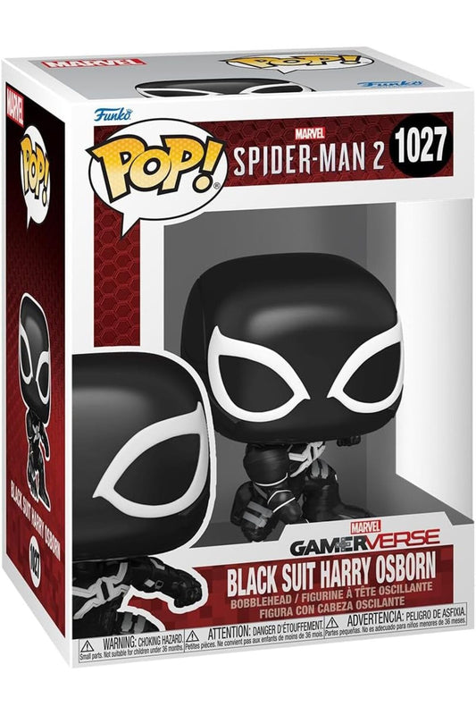 Funko Pop Marvel Spider-Man 2 Gamer Verse - Black Suit Harry Osborn No:1027 Booble-Head