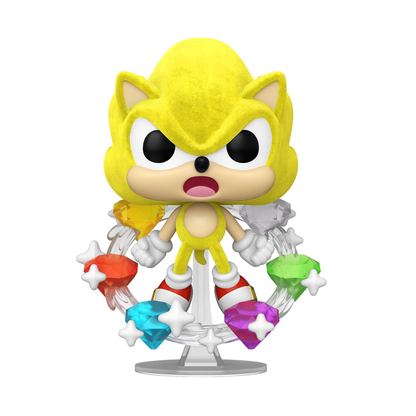 Funko Pop Plus Sonic The Hedgehog - Super Sonic With Emeralds Flocked Special Edition No:1059