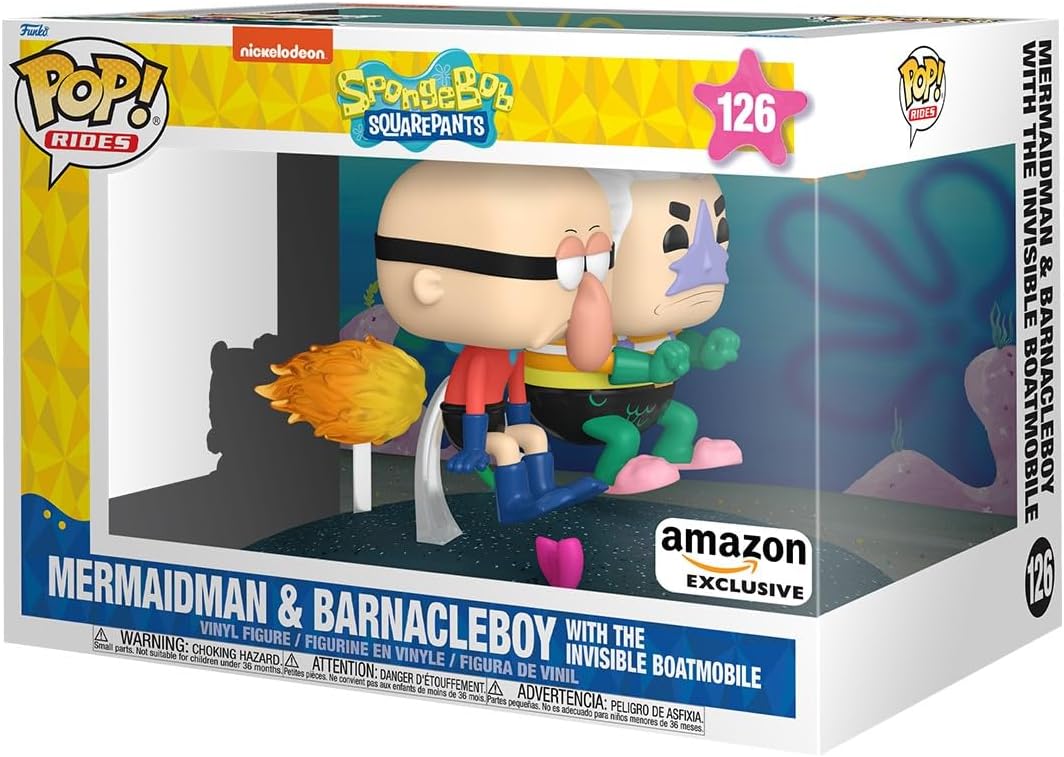 Funko Pop Rides Deluxe Spongebob Squarepants -Mermaidman And Barnacleboy With The Invisible