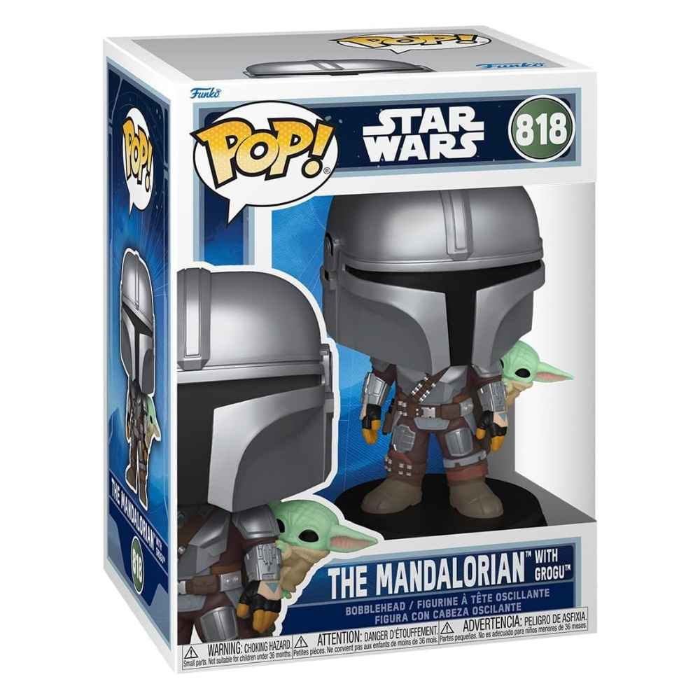 Funko Pop The Mandalorian with Grogu on Back