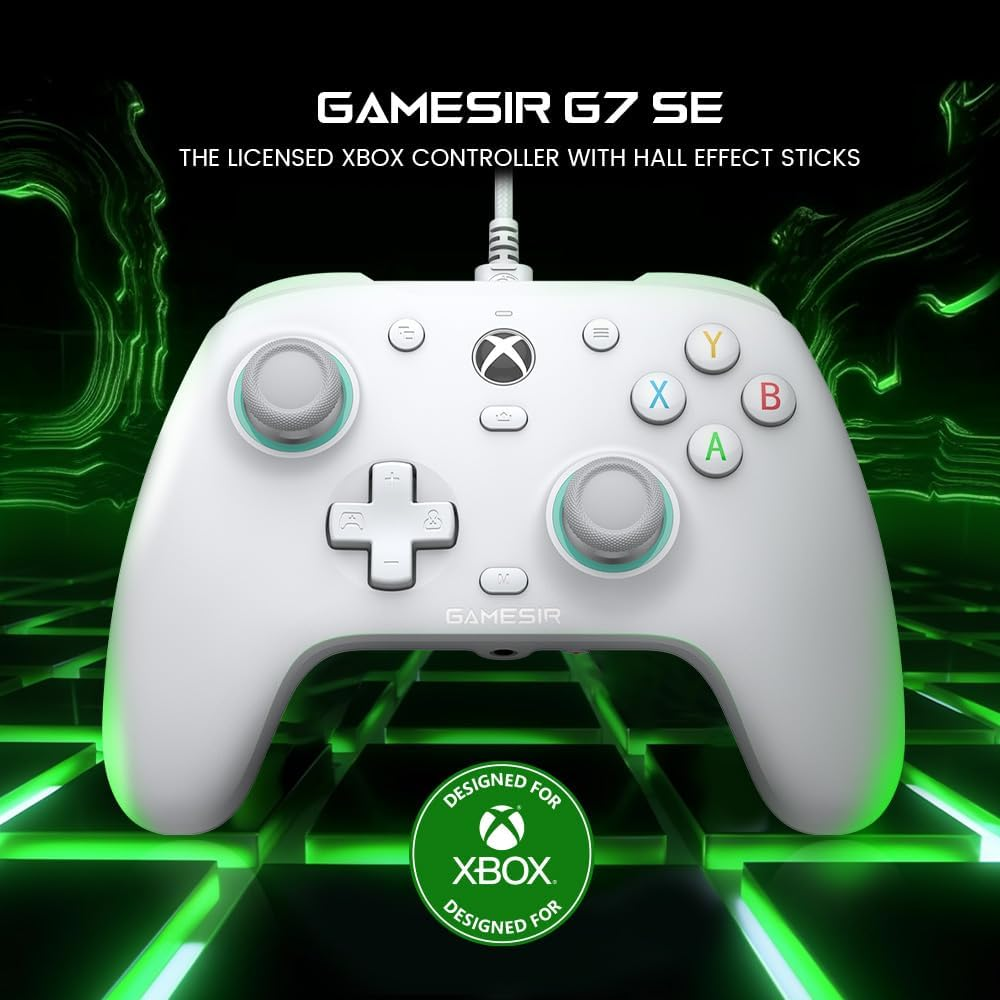 GameSir G7 SE Kablolu Xbox Kontrolcü – Hall Effect Joystick & Tetik, Beyaz