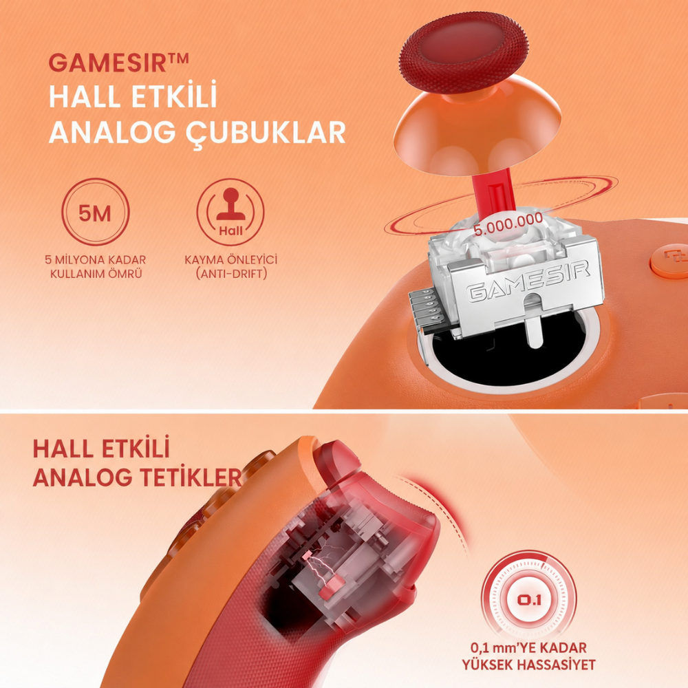 GameSir G7 SE Kablolu Xbox Gamepad – Hall Effect, Resmi Lisanslı, Turuncu