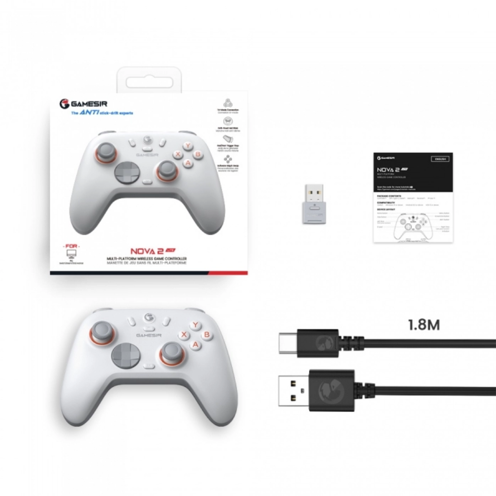 GameSir Nova 2 Lite Wireless Gamepad – PC / Switch / Android / iOS, Hall Effect