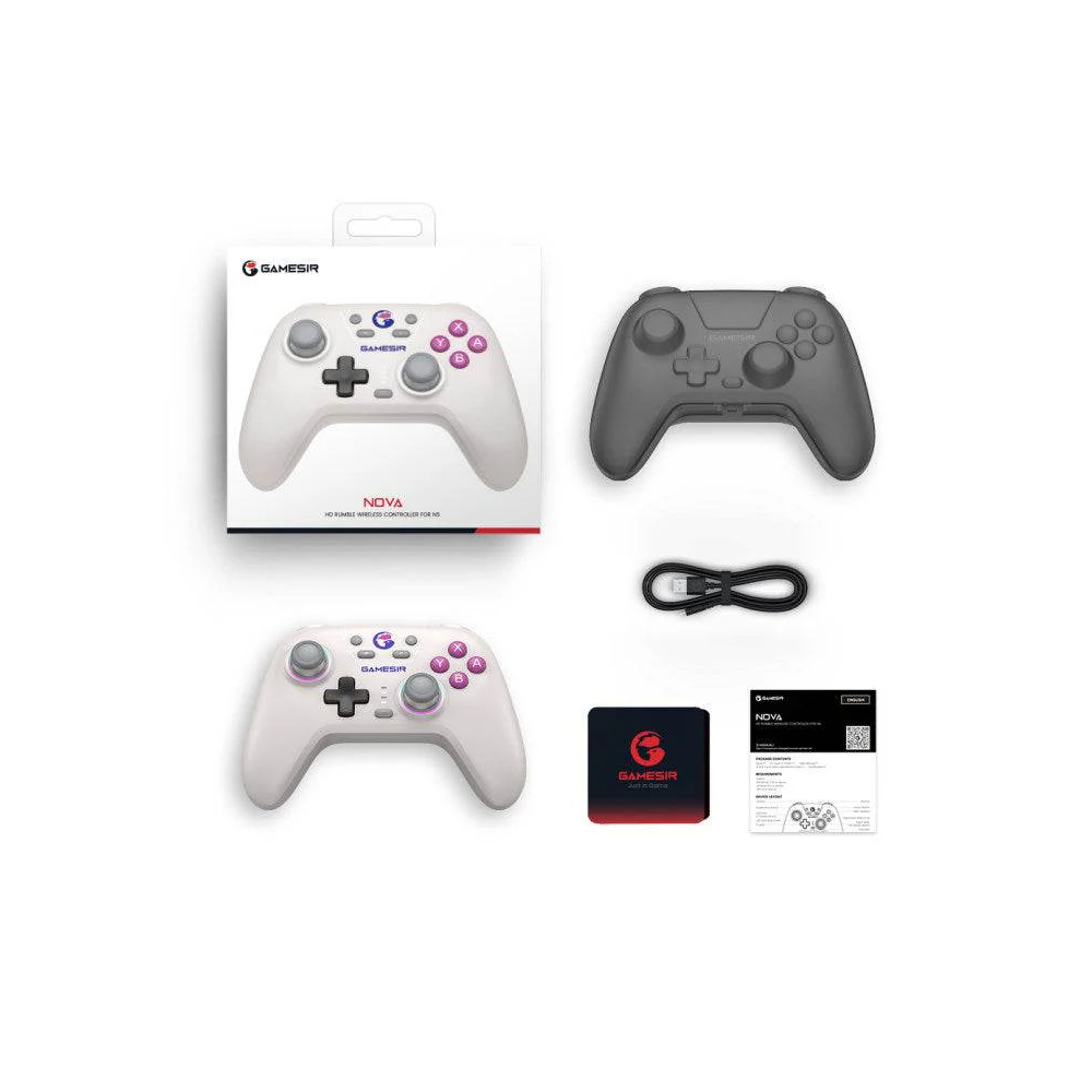 GameSir Nova HD Rumble Kablosuz & Kablolu Multiplatform Gamepad – Switch, PC, Android, iOS (Hall Effect Sticks, RGB, Programlanabilir Tuşlar)