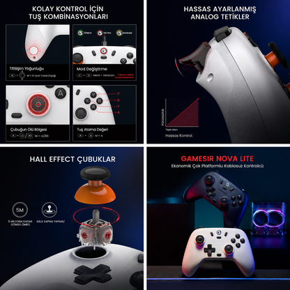 GameSir Nova Lite Multi Hall Effect 2.4 Wireless Kablosuz Kontrolcü - Mor