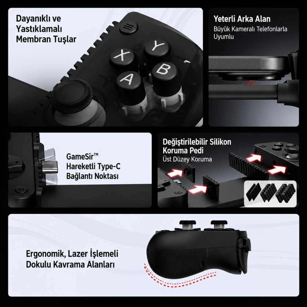 GameSir X5 Lite Mobil Oyun Kolu – Siyah (iOS & Android) - Siyah