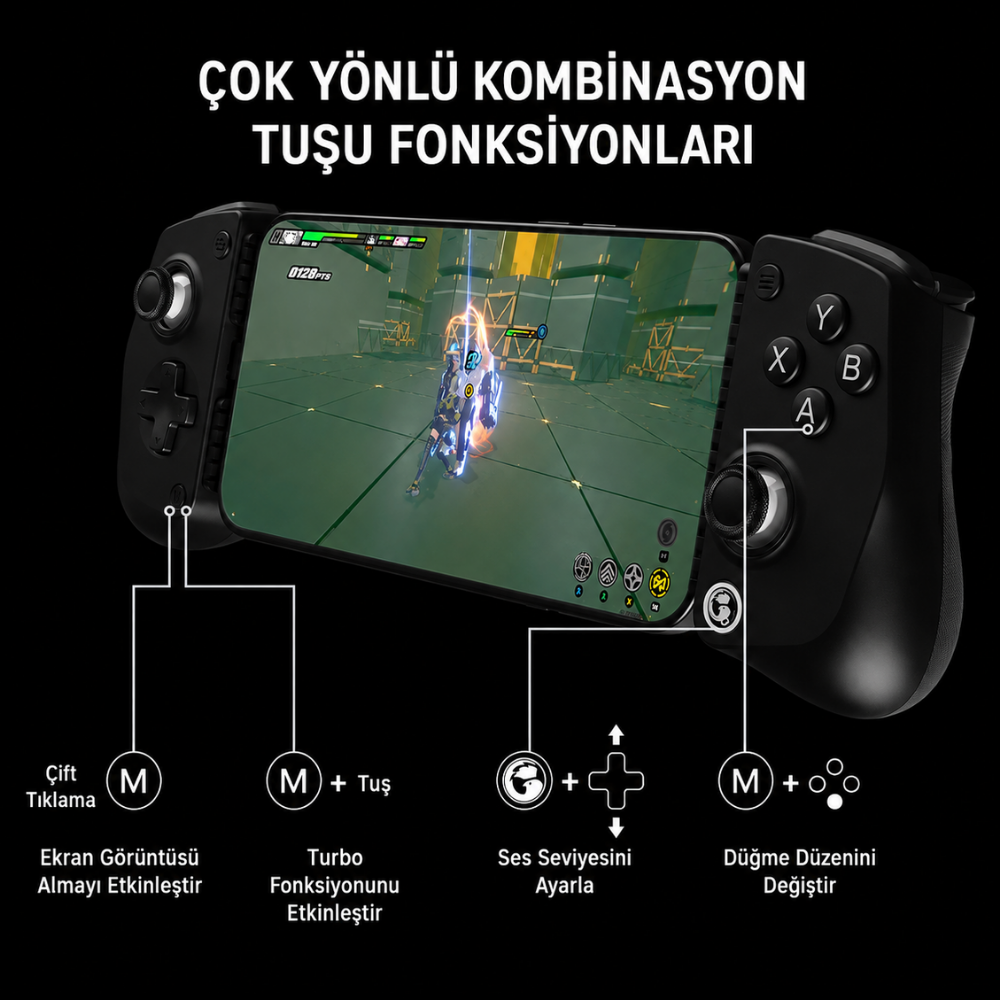GameSir X5 Lite Mobil Oyun Kolu – Siyah (iOS & Android) - Siyah