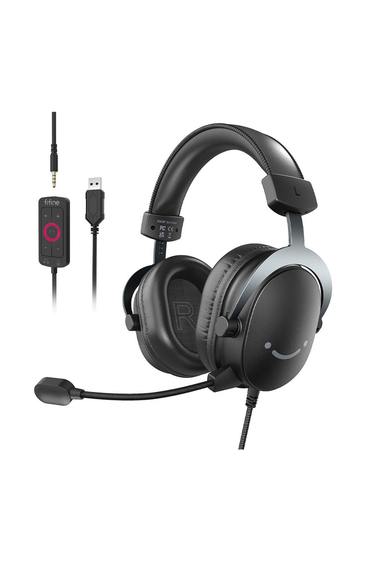 H9 - Fifine Ampligame Mikrofonlu 7.1 Siyah RGB Gaming Kulaklık