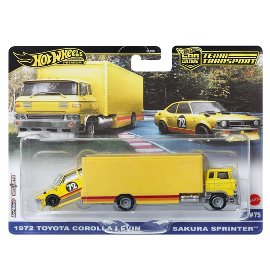 Hot Wheels Team Transport 1972 Toyota Corolla Levin Sakura & Sprinter