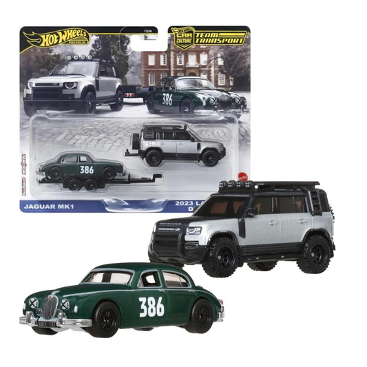 Hot Wheels Team Transport Jaguar MK1 & Land Rover Defender