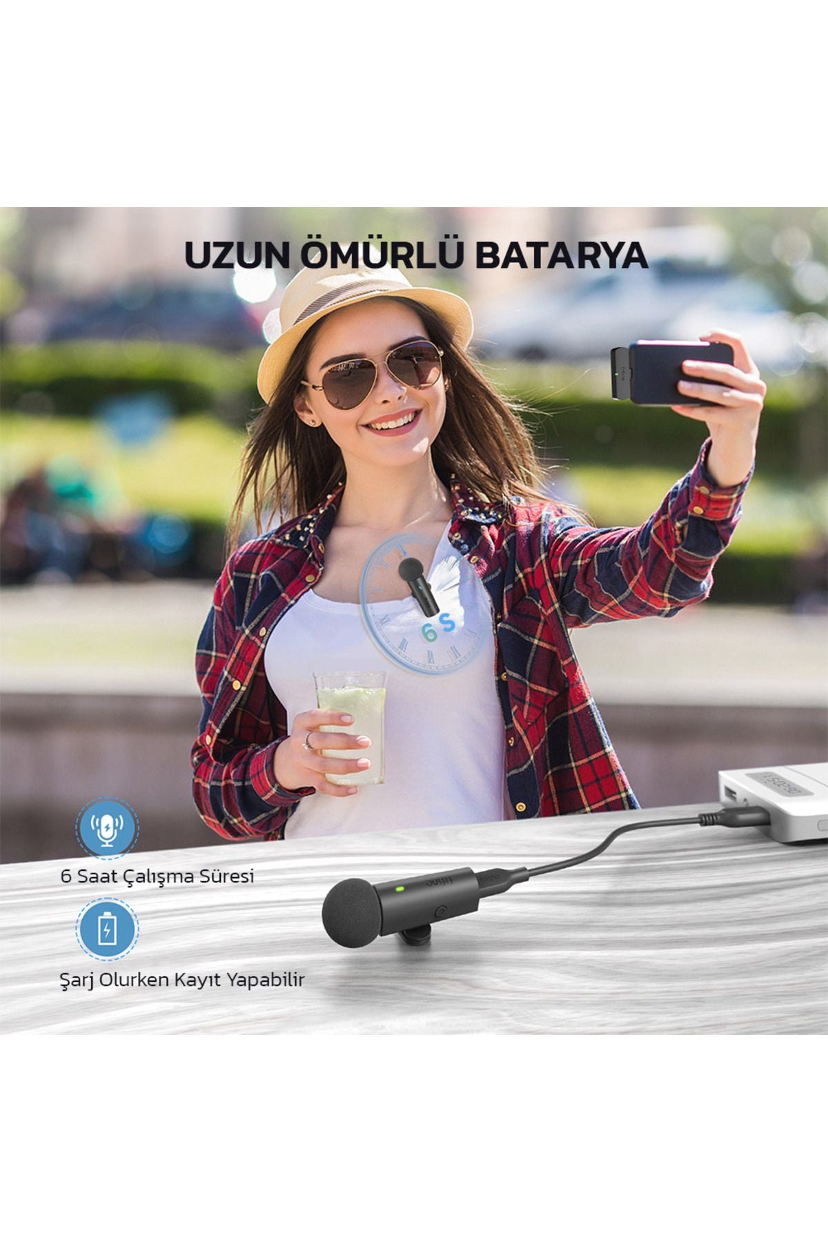 Fifine M8 Kablosuz Yaka Mikrofonu - 2 Kişilik Set