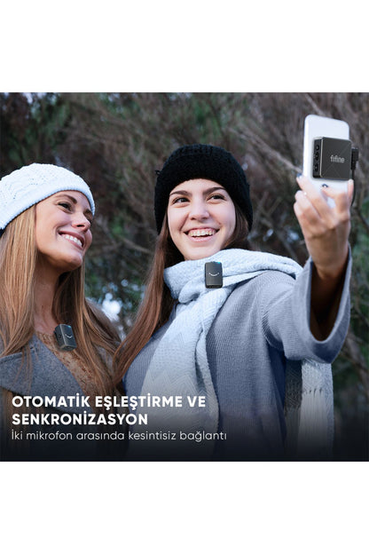 M9 - Fifine Kablosuz Yaka Mikrofon Seti