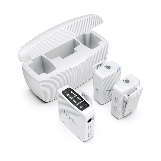 M9 - Fifine Kablosuz Yaka Mikrofon Seti Beyaz