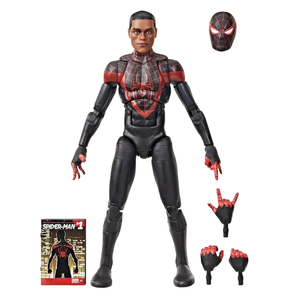 Marvel Legends Ultimate Miles Morales (Spider-Man Comics) Aksiyon Figürü, Çizgi Roman Aksesuarlı