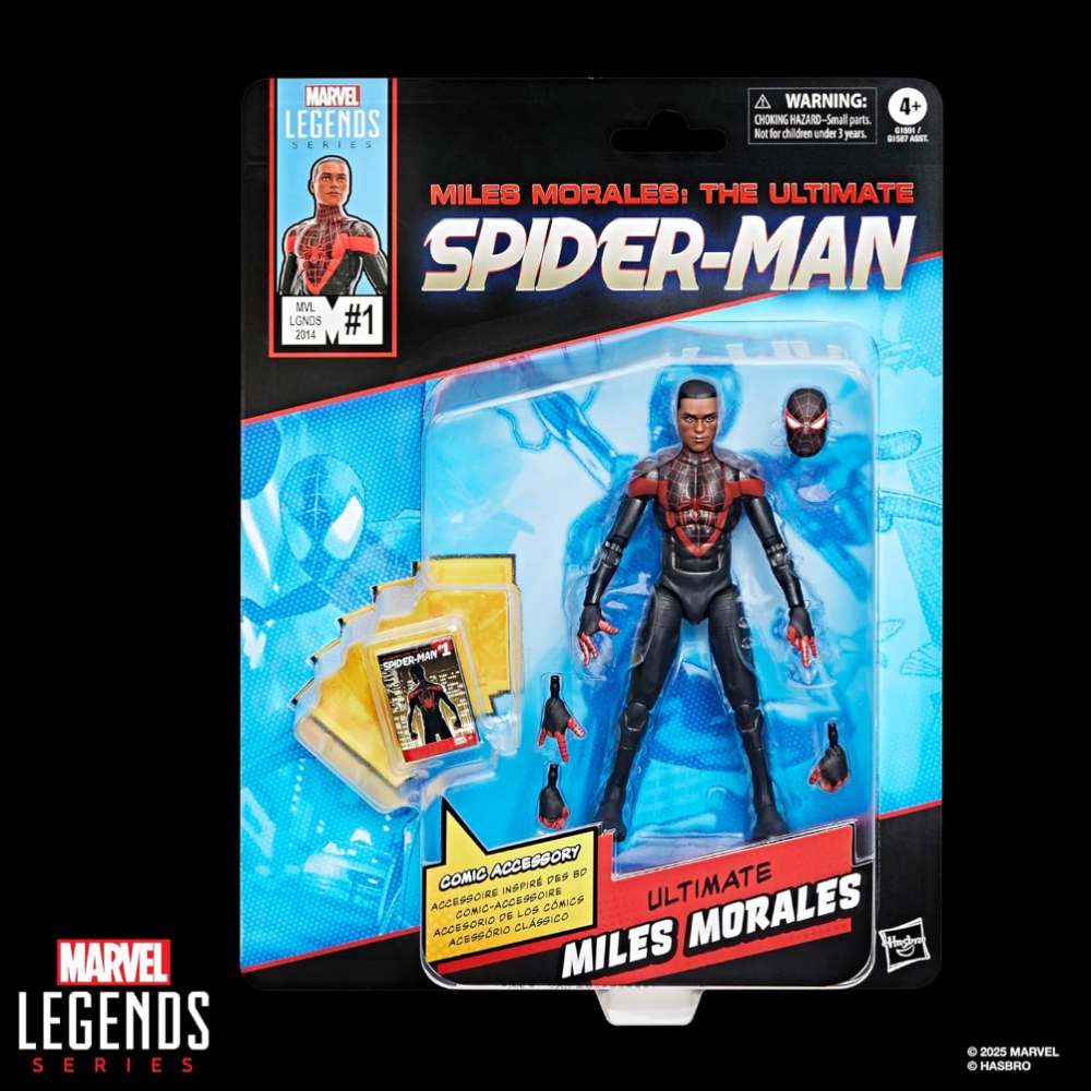 Marvel Legends Ultimate Miles Morales (Spider-Man Comics) Aksiyon Figürü, Çizgi Roman Aksesuarlı