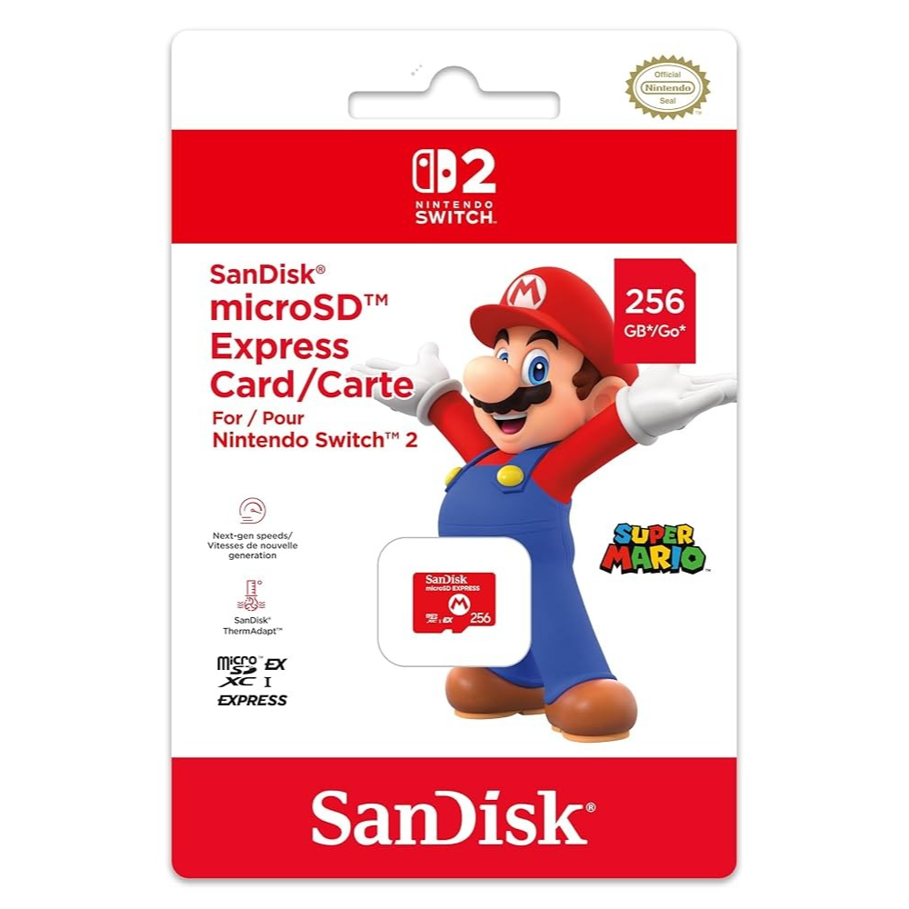Nintendo Switch 2 Micro Sd Card Sandisk - Mario 256gb