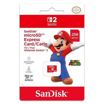 Nintendo Switch 2 Micro Sd Card Sandisk - Mario 256gb