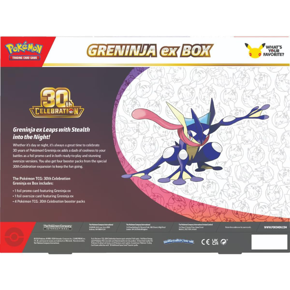 Pokemon TCG: 30th Celebration Greninja ex Box