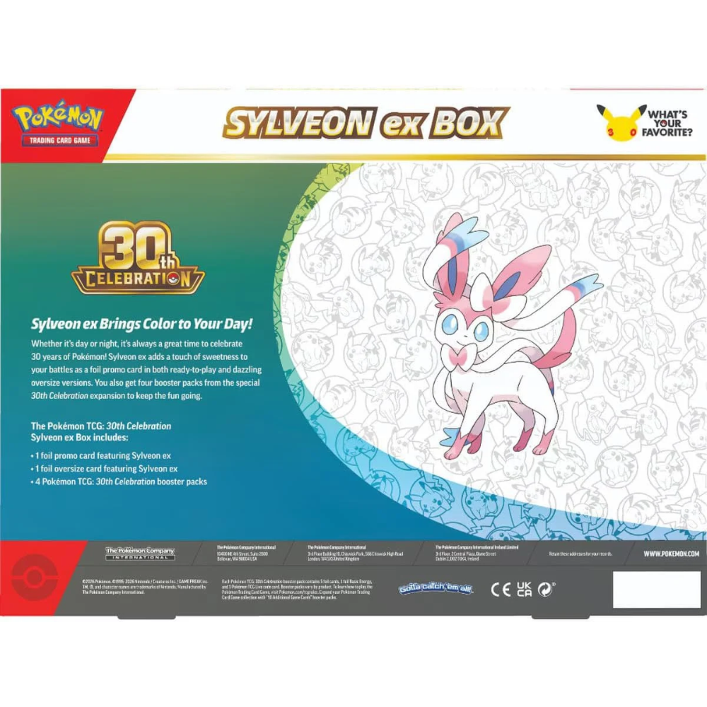 Pokemon TCG: 30th Celebration Sylveon ex Box