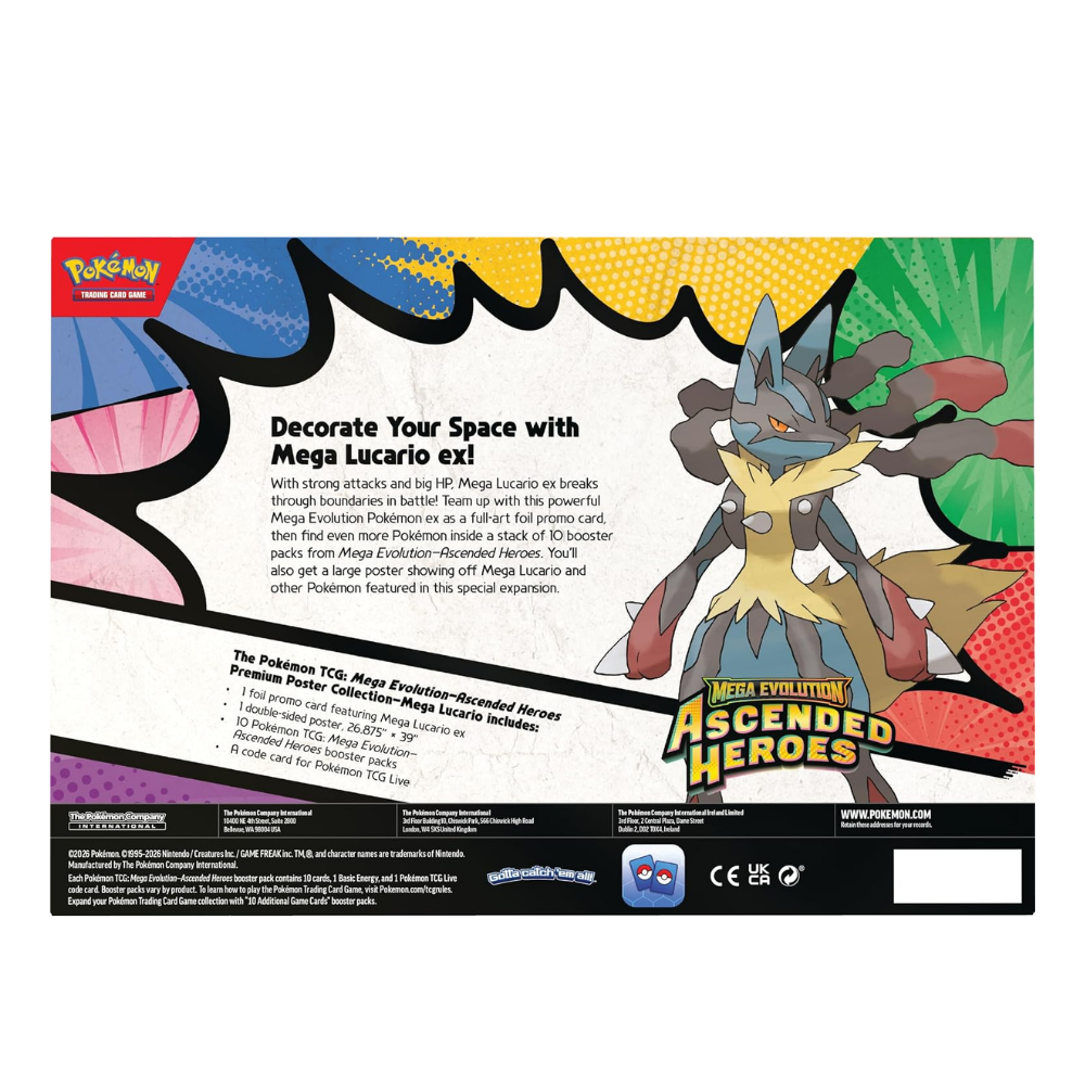 POKEMON TCG Mega Evolution Ascended Heroes Premium Poster Collection Mega Lucario