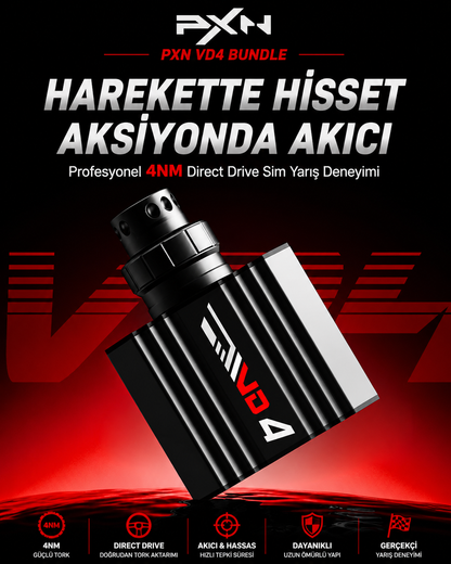 PXN VD4 Bundle – Direct Drive Sim Racing Direksiyon Seti