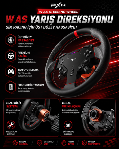 PXN VD4 Bundle – Direct Drive Sim Racing Direksiyon Seti