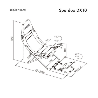 Spardox DX10 Katlanabilir Yarış Simülatörü Kokpiti