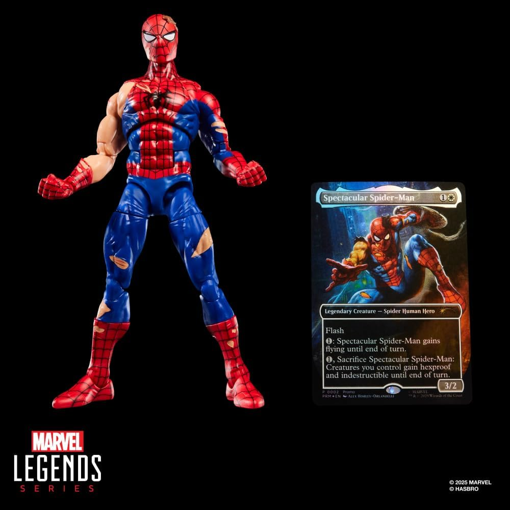 Spider-Man Marvel Legends Serisi Magic: The Gathering Battle-Damaged Aksiyon Figürü – Koleksiyonluk