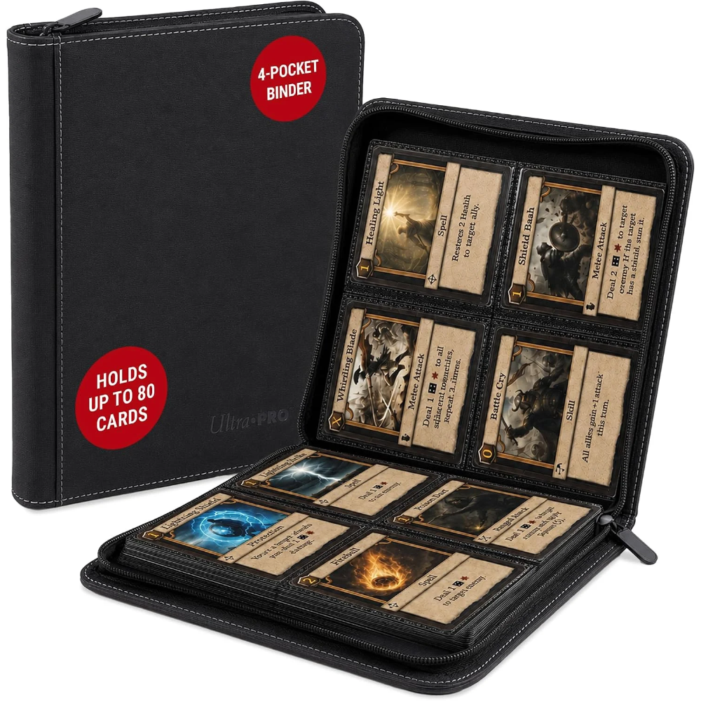Ultra Pro Fermuarlı Premium Toploader Pro Binder 4 Cepli 80 Kart Kapasiteli