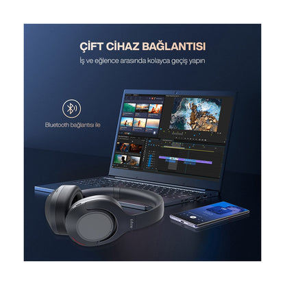 Fifine X3 Kablosuz ANC Kulak Üstü Kulaklık Bluetooth 5.3 & Mikrofon