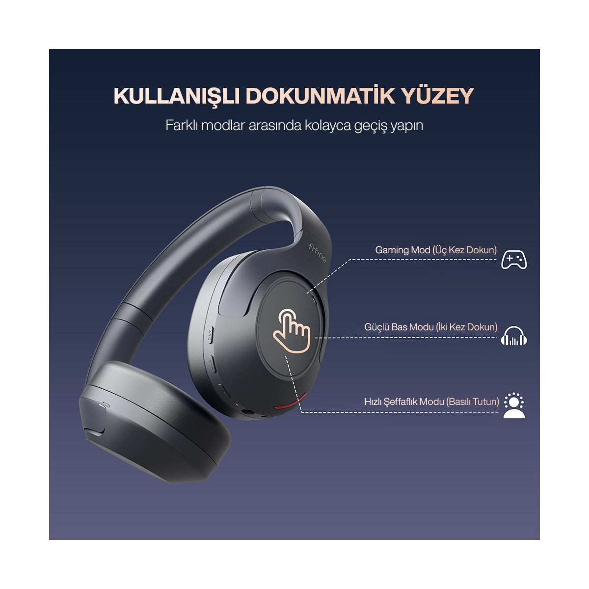 Fifine X3 Kablosuz ANC Kulak Üstü Kulaklık Bluetooth 5.3 & Mikrofon