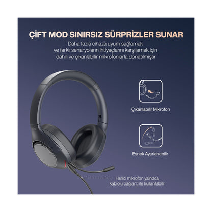 Fifine X3 Kablosuz ANC Kulak Üstü Kulaklık Bluetooth 5.3 & Mikrofon